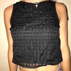 Black zip up tank top